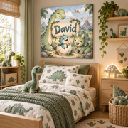 Tablou Canvas Personalizat Dino Baby cu Nume
