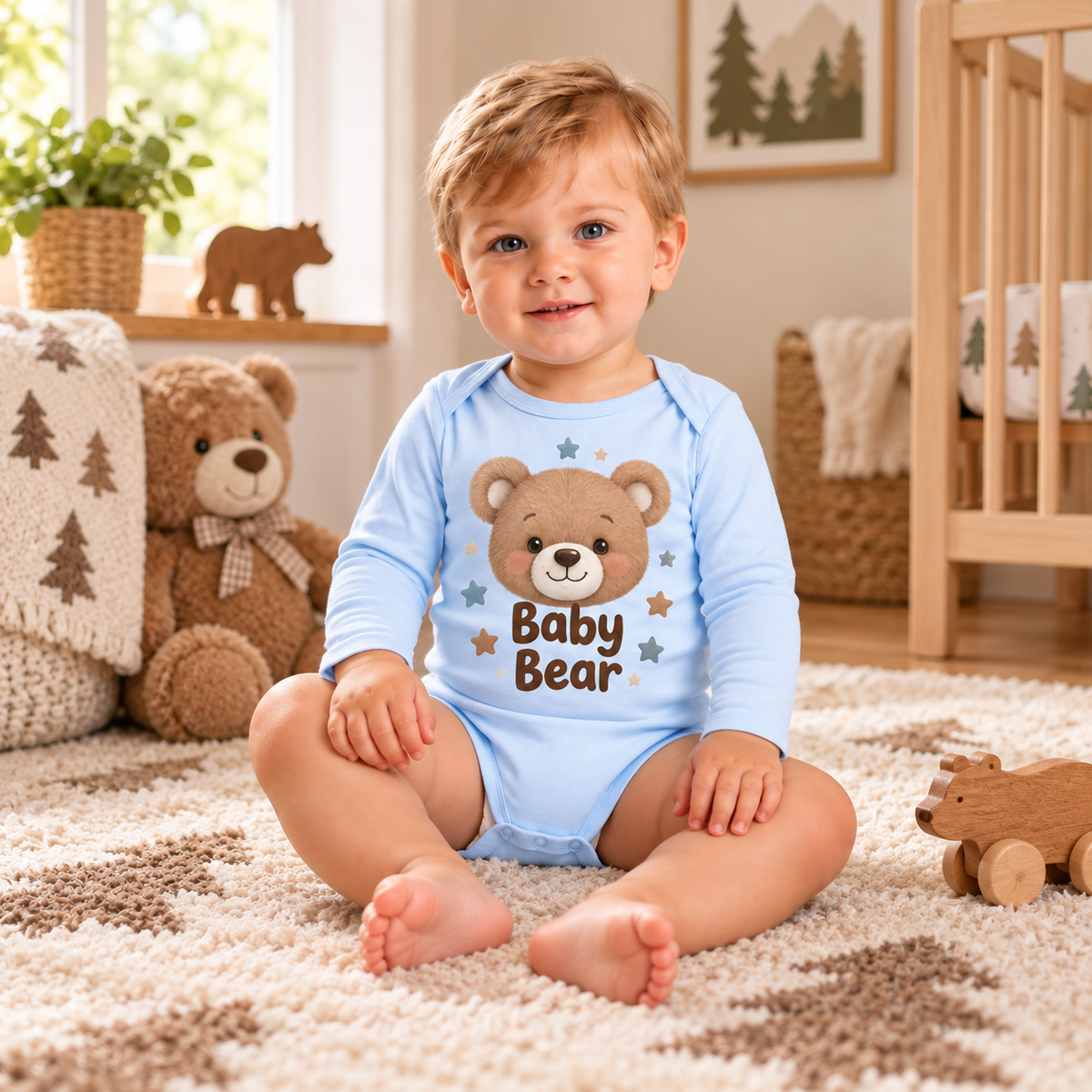Body sau tricou personalizat pentru bebeluși Baby Bear – imagine ambient
