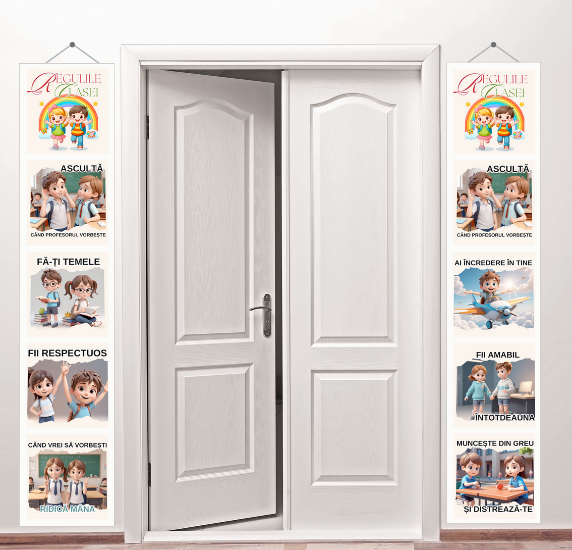 Banner cu regulile clasei tip postere educaționale din carton sau canvas SBE2024