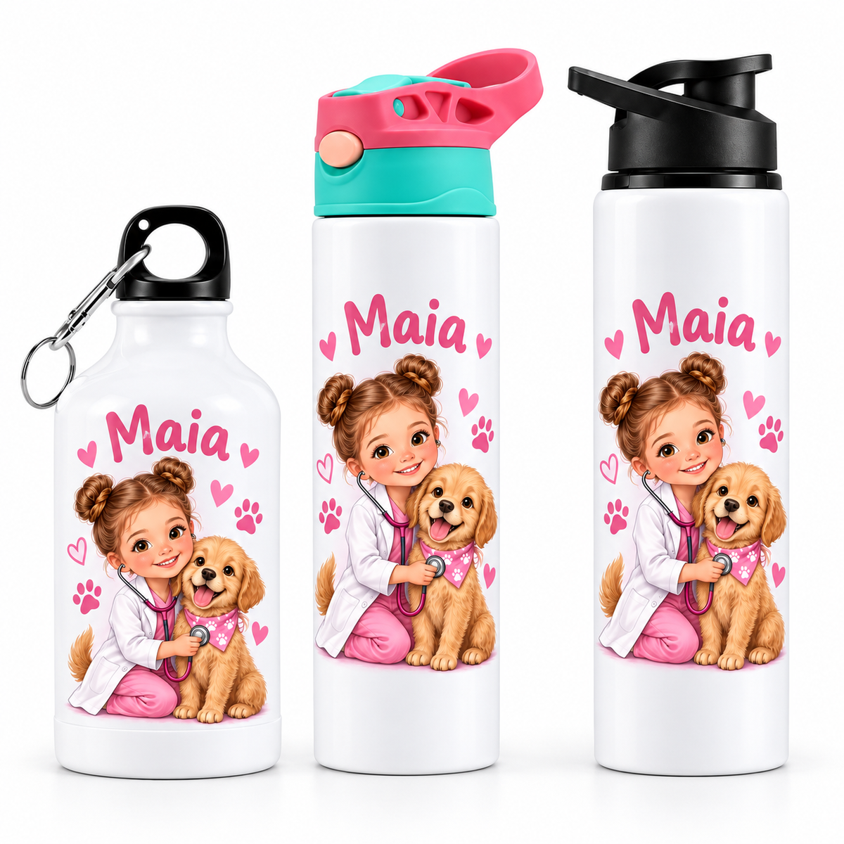 Bidonaș de apă mică veterinară cu cățeluș - trei modele
