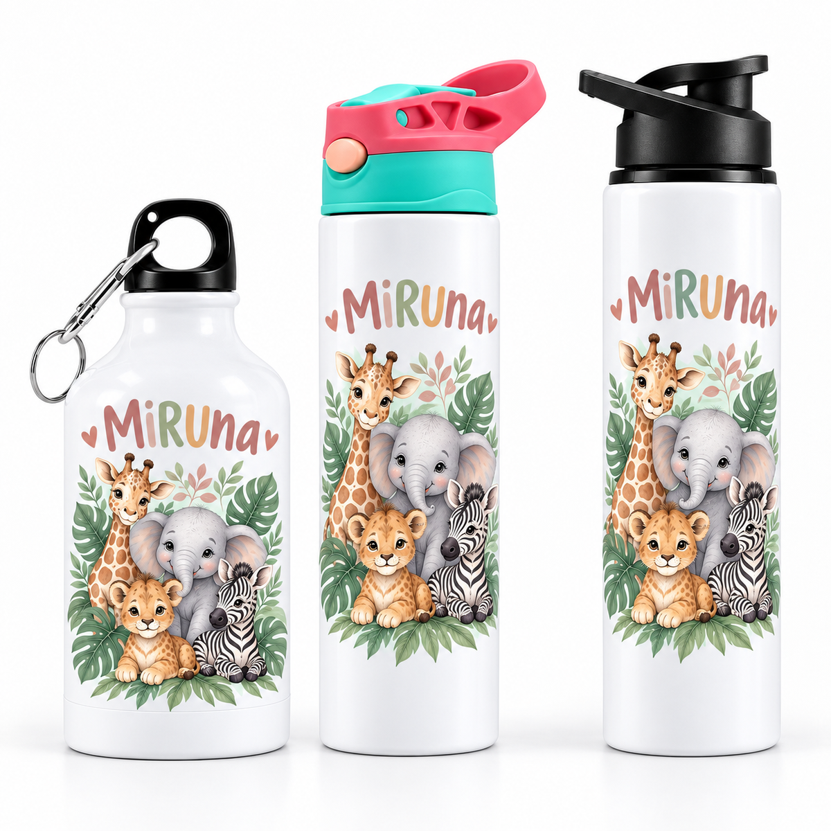 Bidonaș de apă safari cu animale - trei modele