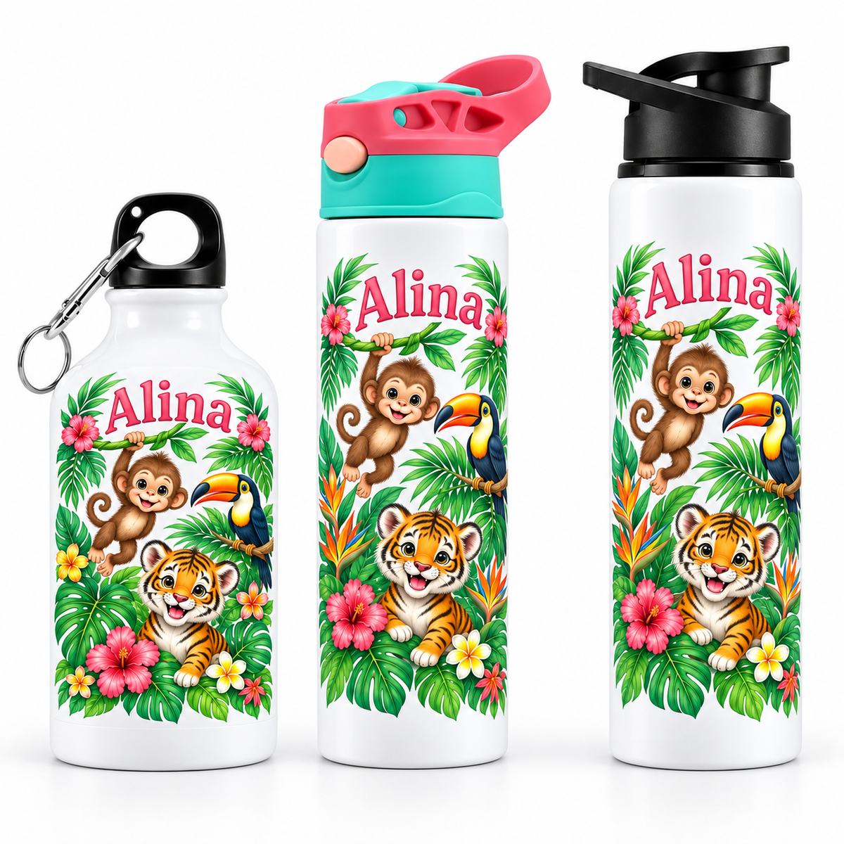 Bidonaș de apă junglă tropicală - trei modele