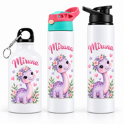 Bidonaș de apă dinozaur pastel - trei modele