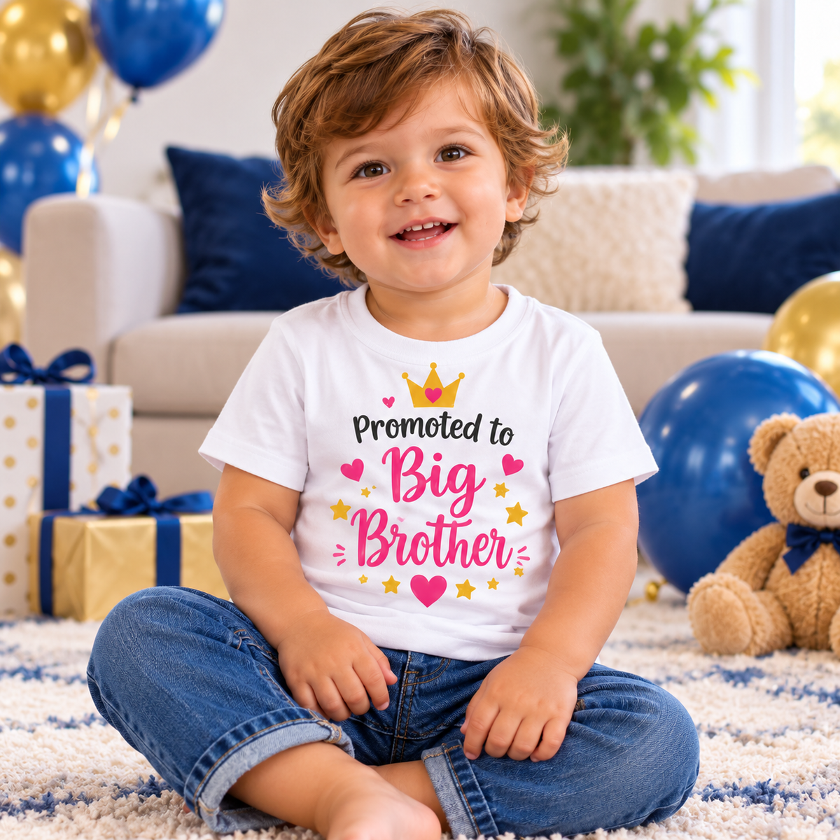 Body sau tricou personalizat pentru bebeluși Promoted to Big Brother – imagine ambient