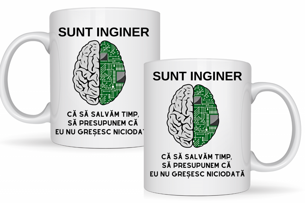 Cana personalizata cu textul Sunt inginer 330ml