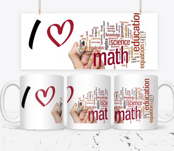 Cană cadou pentru profesori, Iubesc matematica, eCADOU, PRM1001