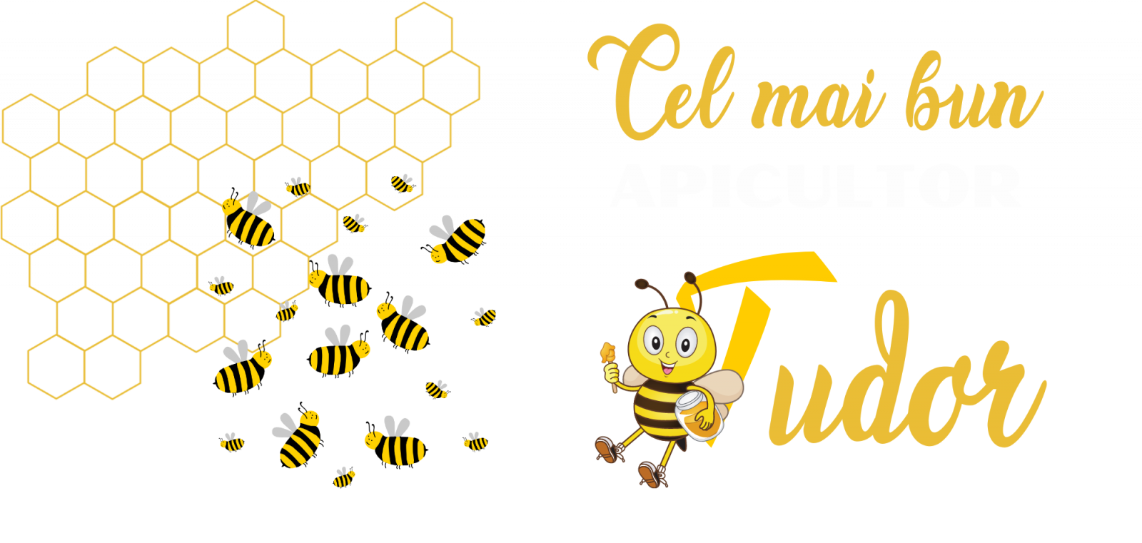 Cană cadou pentru apicultori cu albine  si miere, culoare neagra, eCADOU, CAP10001