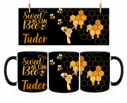 Cană cadou pentru apicultori cu albine  si miere, culoare neagra, eCADOU, CAP10003