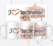 Cană cadou profesori, Iubesc tehnologia si informatica, eCADOU, PRM1004
