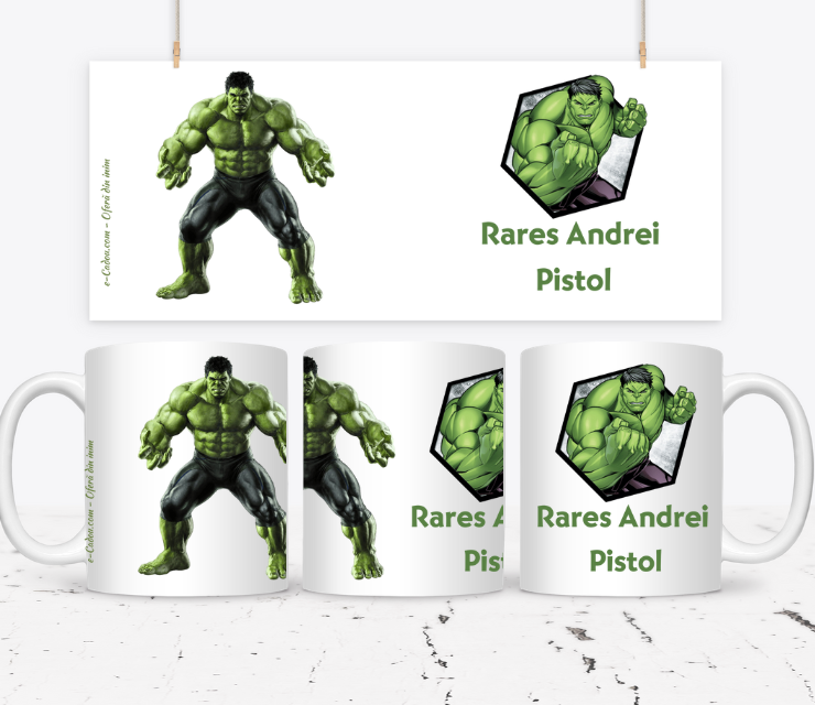 Cană personalizata copii Incredibilul HULK, eCADOU, HULK1001