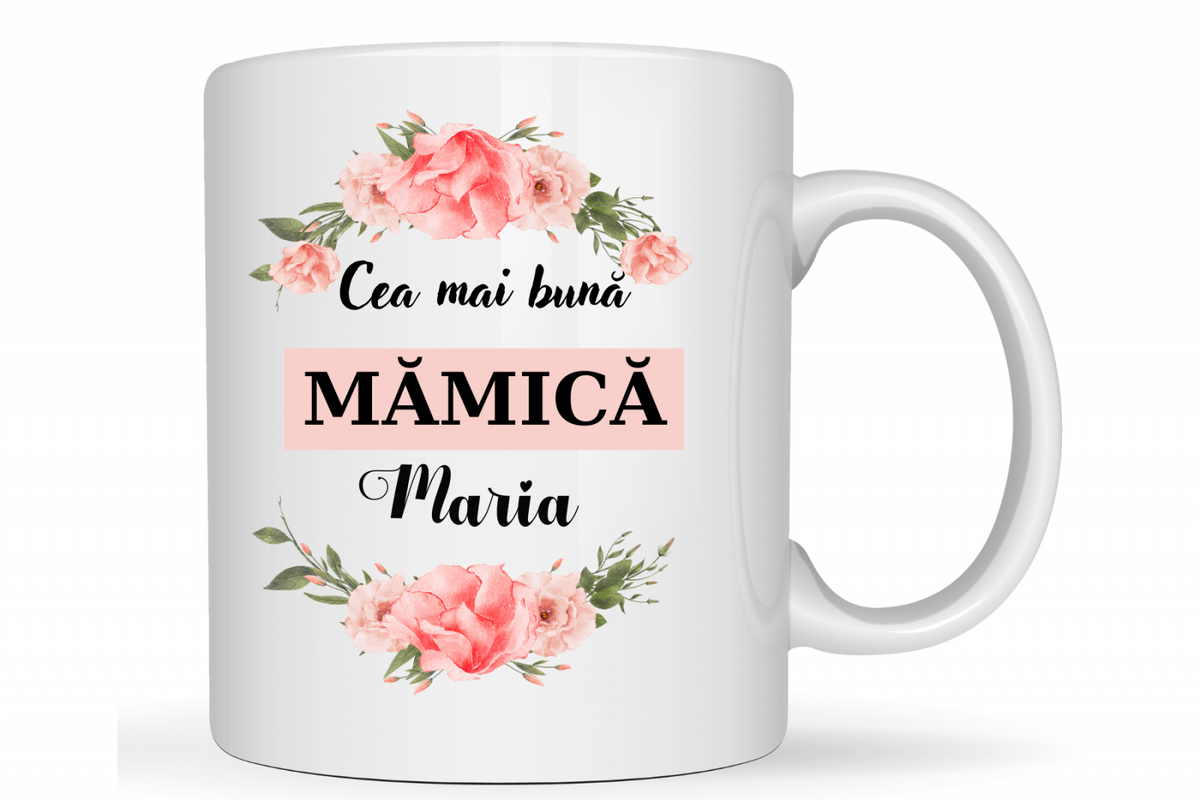 Cana personalizata Cea mai buna mama sau bunica cu poza si text  CPF112_30