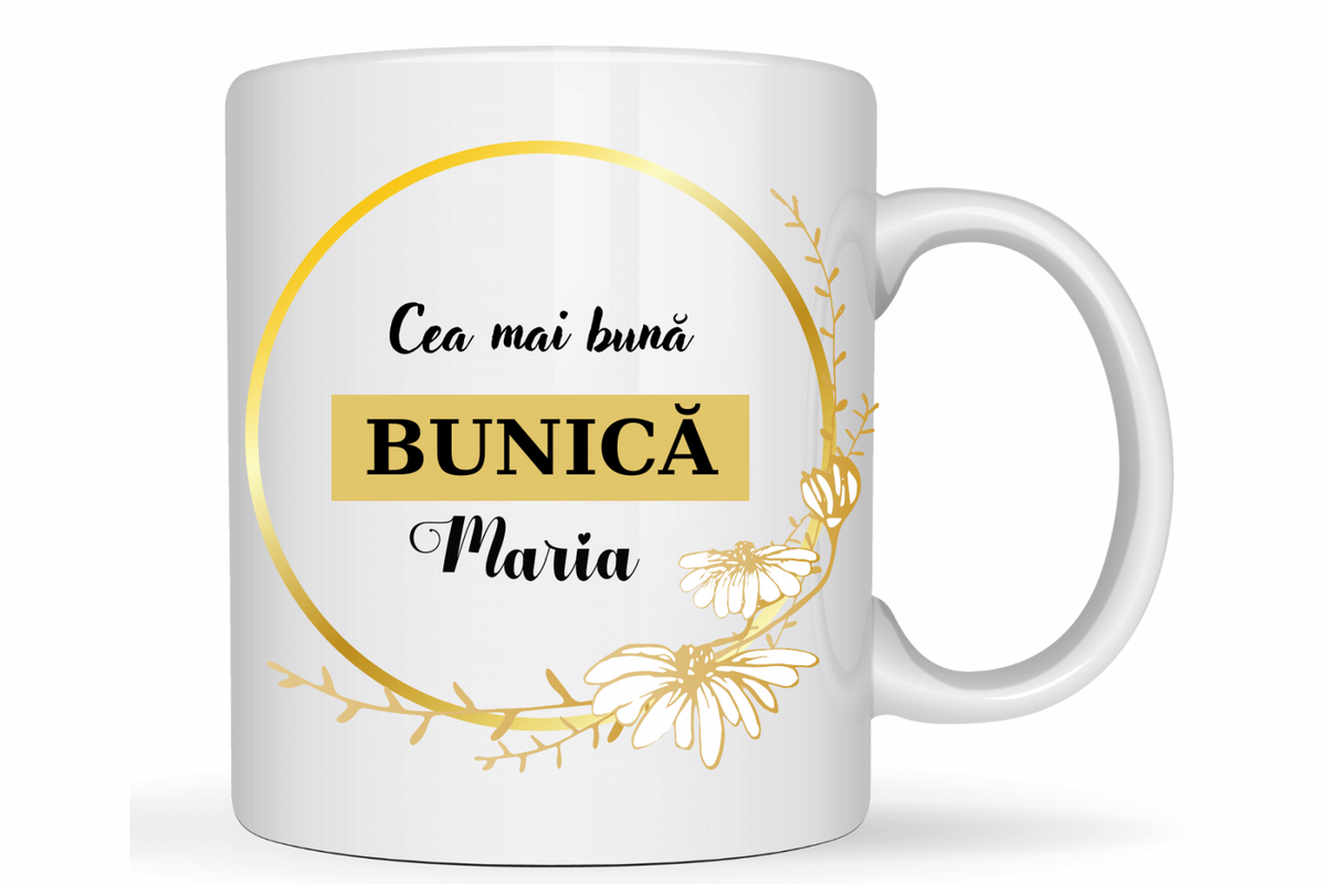 Cana personalizata Cea mai buna mama sau bunica cu poza si text  CPF112_31