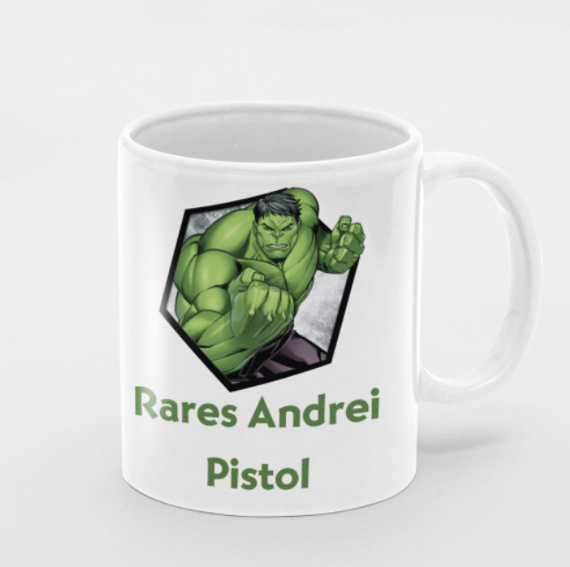 Cană personalizata copii Incredibilul HULK, eCADOU, HULK1001