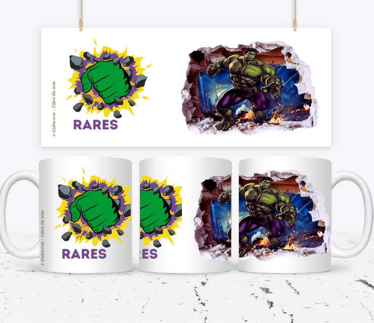 Cană personalizata copii Incredibilul HULK, eCADOU, HULK10012