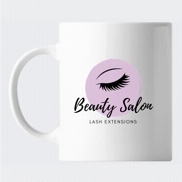 Cana personalizata cu logo  si cod QR pentru Saloane cu Extensii de Gene, Lash Artist  LOGO227