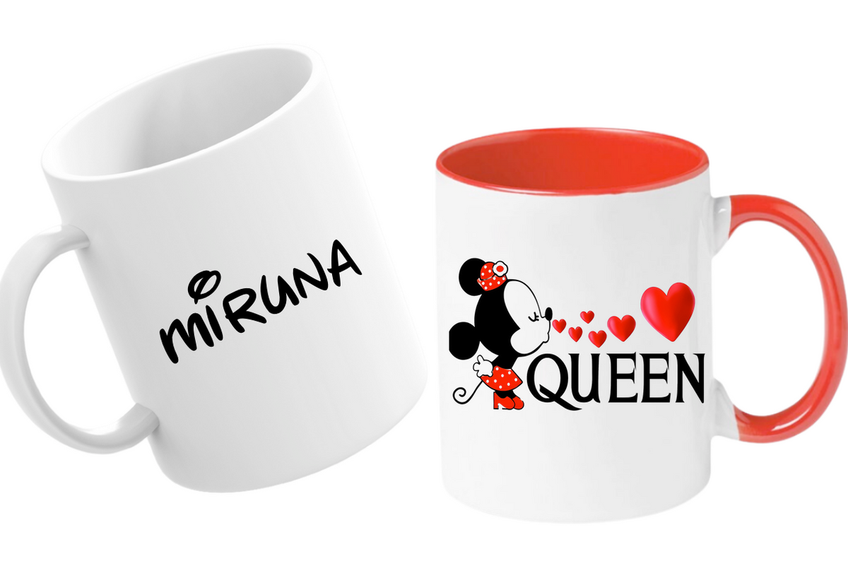 Cana personalizata cu poza si text pentru cuplu Valentines day as QUEEN CVD1117
