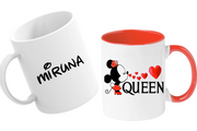 Cana personalizata cu poza si text pentru cuplu Valentines day as QUEEN CVD1117