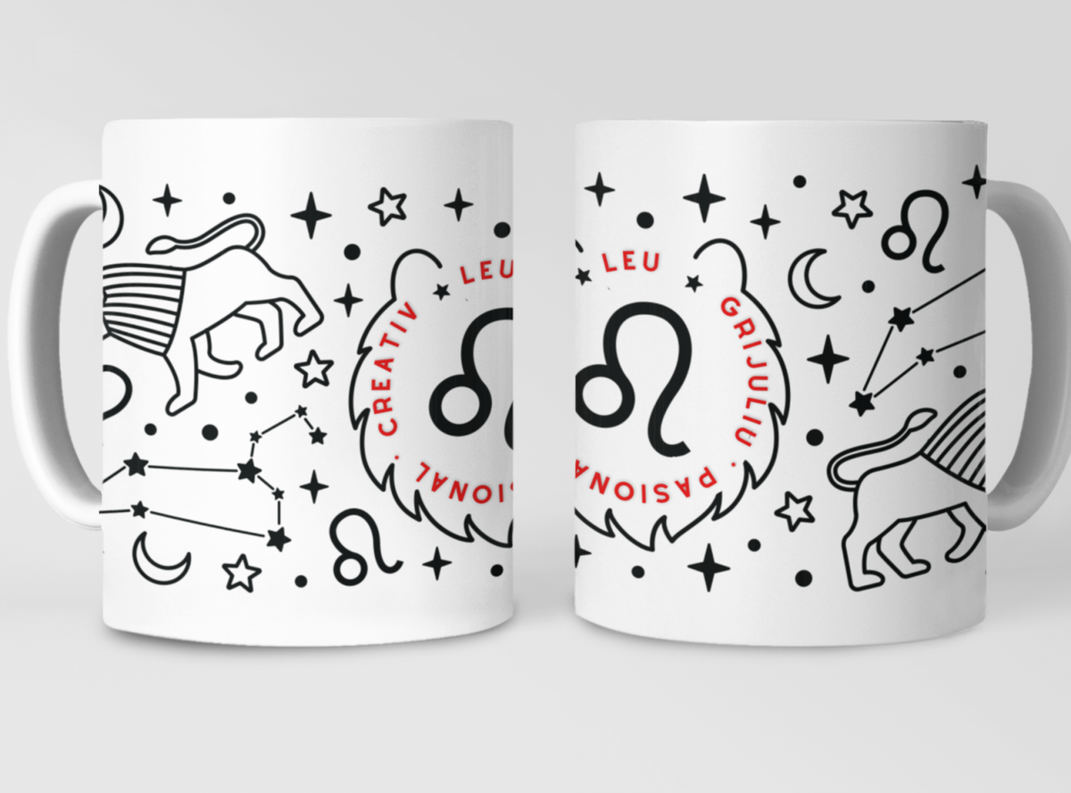 Cana zodiac LEU personalizata cu text poze sau mesaj ZOD115