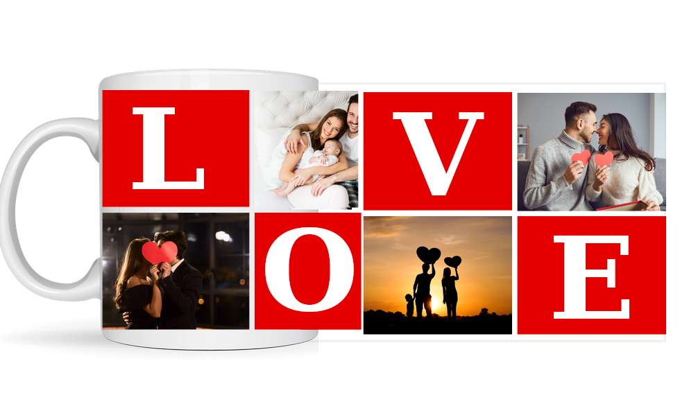 Cana personalizata cu poze si mesaj LOVE CPF115_17