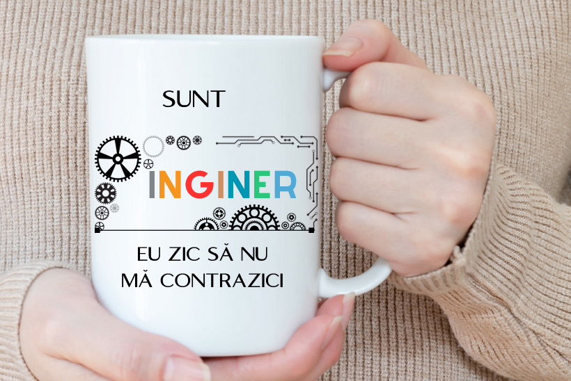 Cana personalizata cu textul Sunt inginer  330ml