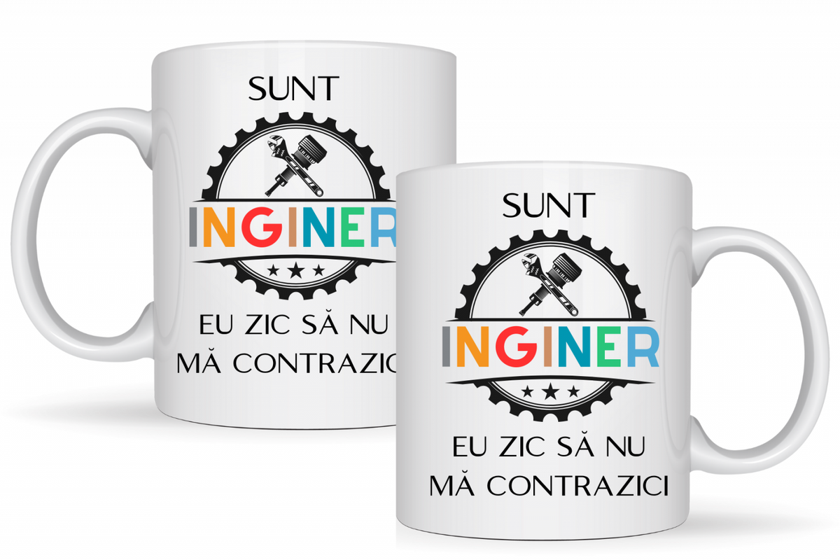 Cana personalizata cu textul Sunt inginer  330ml