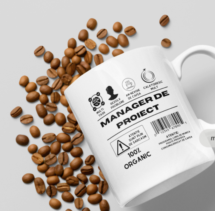 Cana personalizata cu textul Manager de proiect  330ml