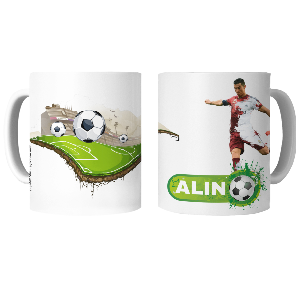 Cană personalizată fotbal cu poză și nume sau text CPF10001