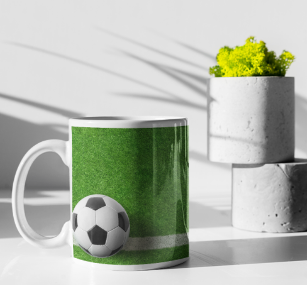 Cană personalizată fotbal cu poză și nume sau text CPF10005