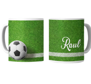 Cană personalizată fotbal cu poză și nume sau text CPF10005