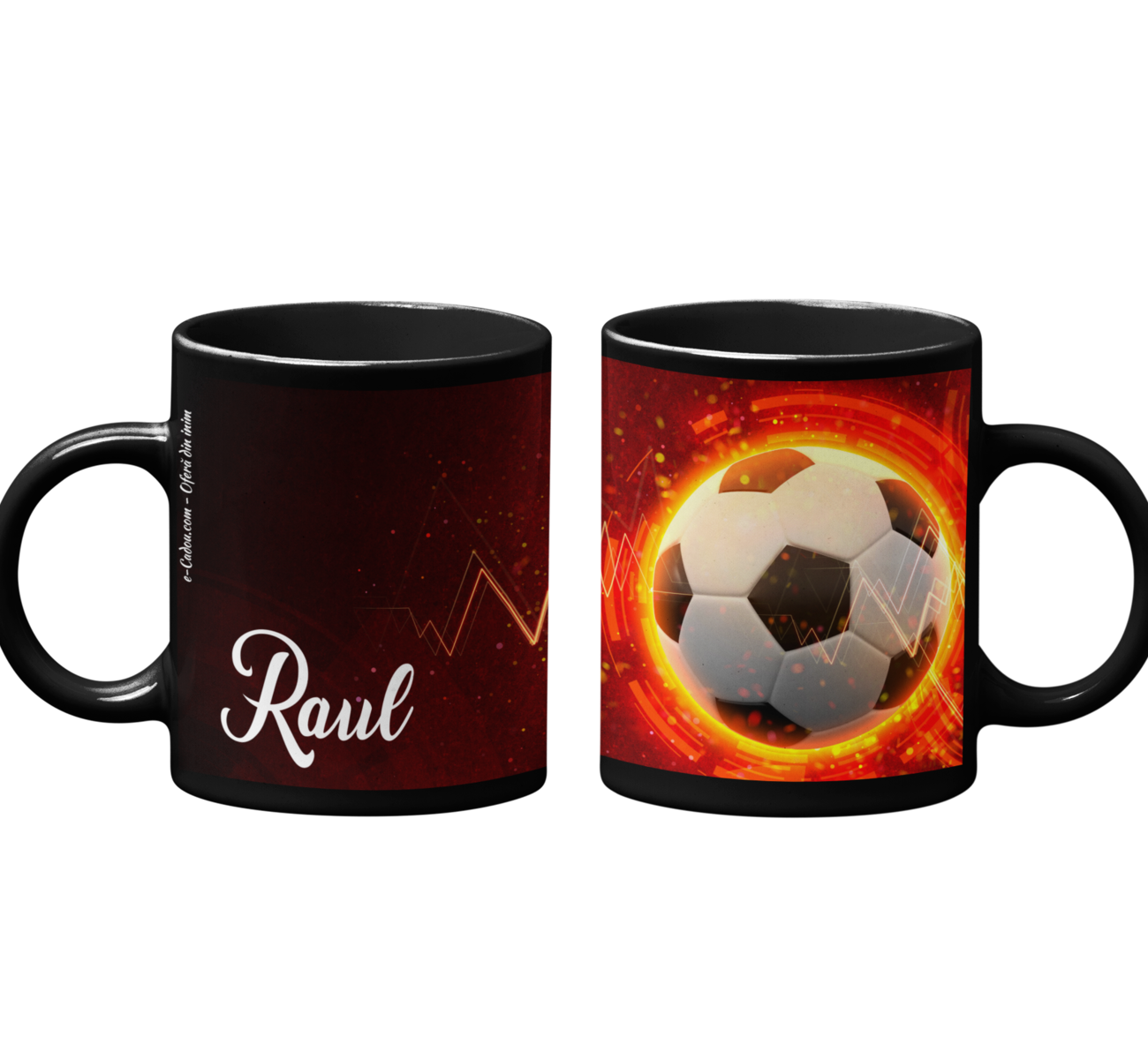 Cană personalizată fotbal cu poză și nume sau text CPF10008