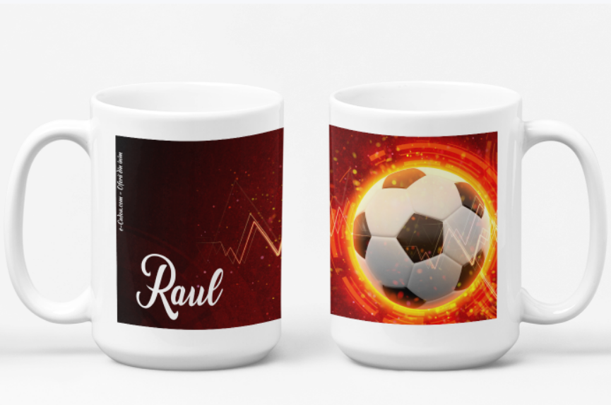 Cană personalizată fotbal cu poză și nume sau text CPF10008