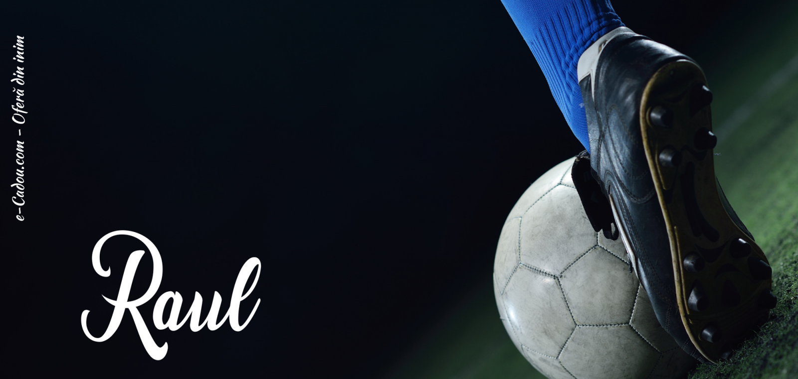 Cană personalizată fotbal cu poză și nume CPF10013, culoare neagra, eCADOU