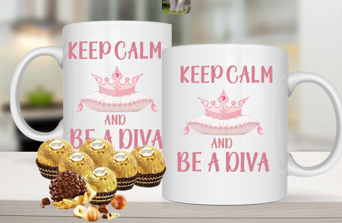 Cana personalizată Keep Kalm and BE A DIVA