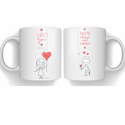 Set 2 cani personalizate pentru cuplu Valentines Day SCC2001