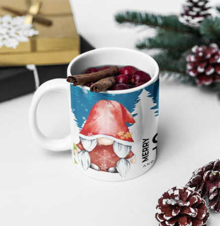 Cană personalizata - model cu Gnome-de Crăciun