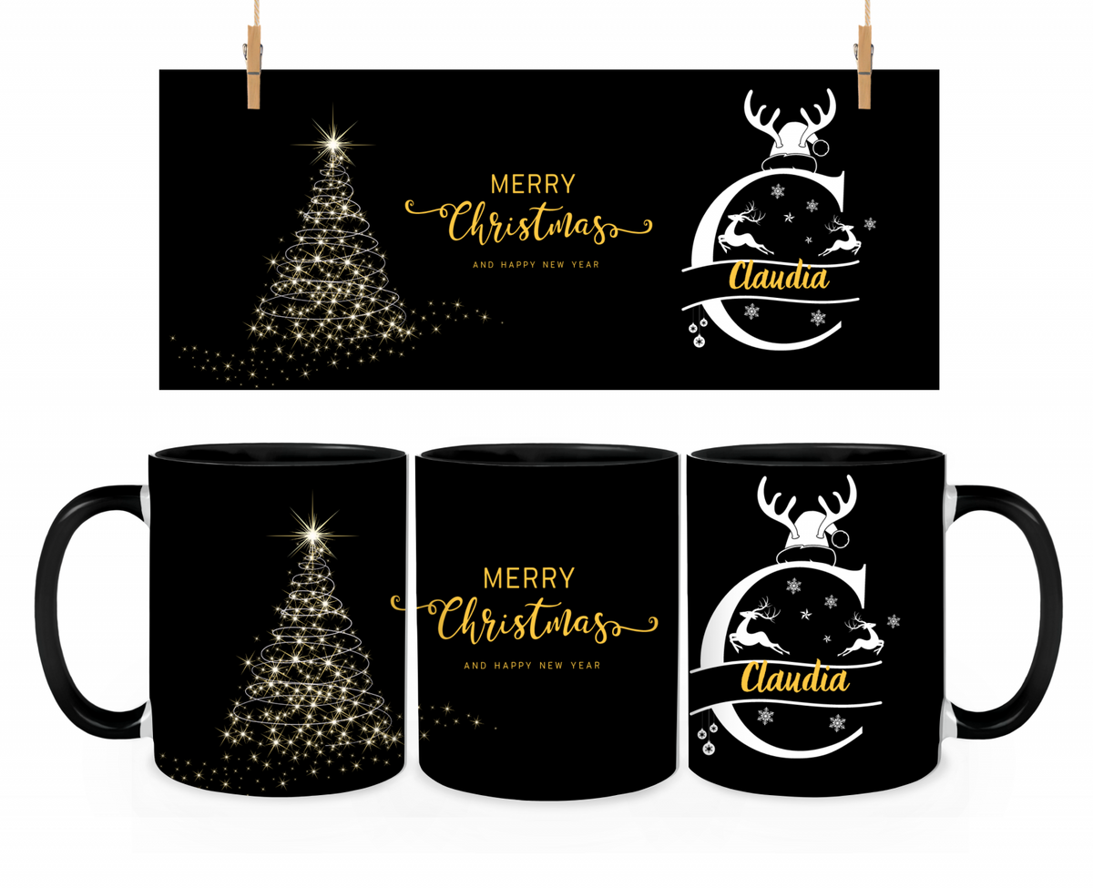 Cană personalizata  model Merry Christmas, tematica de Craciun CNMC1004