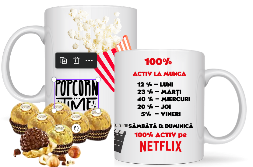 Cana personalizata Netflix Popcorn Time 3040W