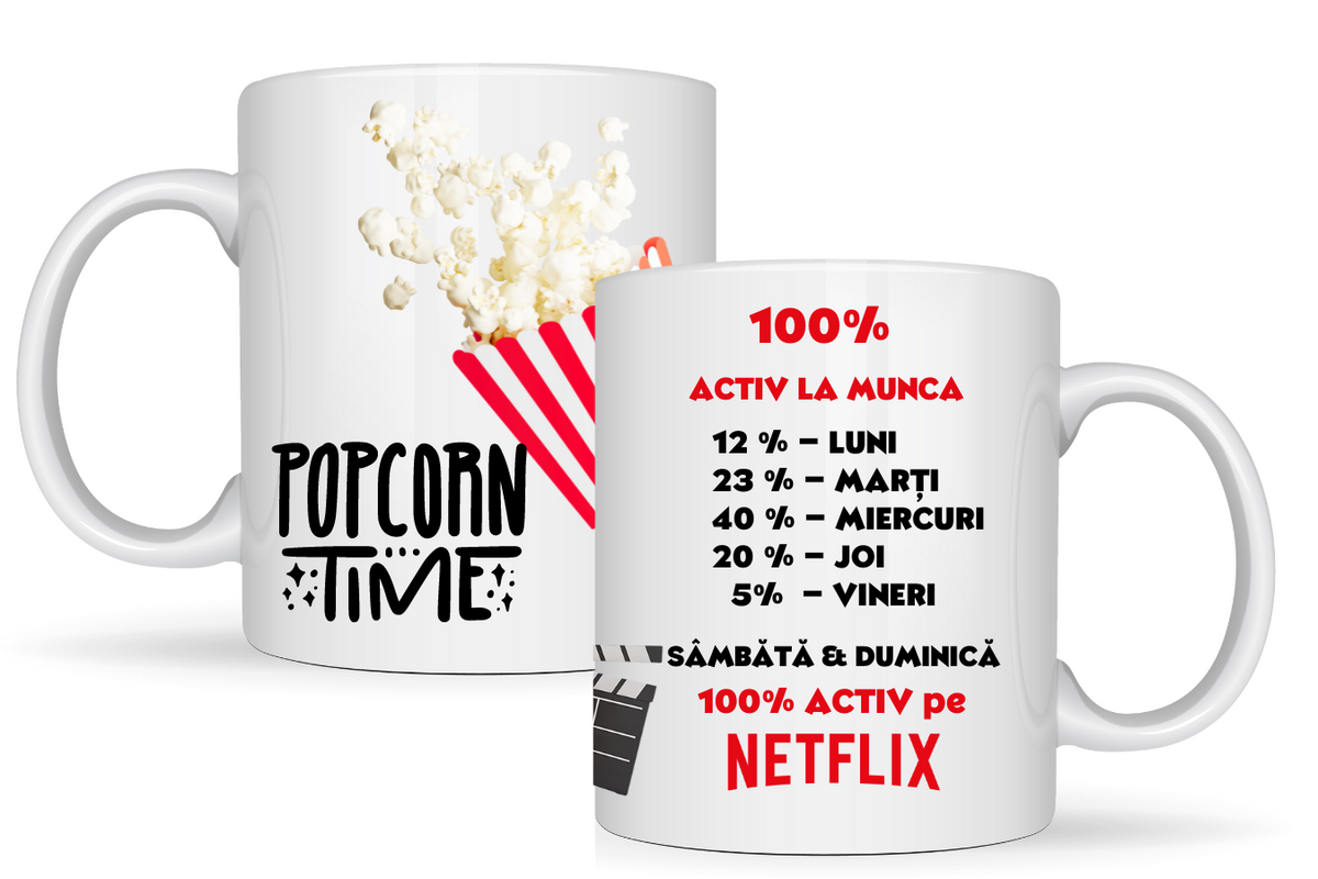 Cana personalizata Netflix Popcorn Time 3040W