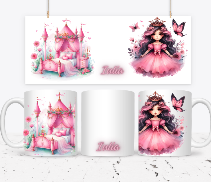 Cană personalizată pentru fetite cu printese  KID1002 Princess