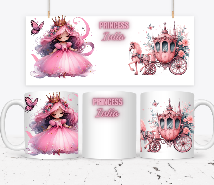 Cană personalizată pentru fetite cu printese  KID1003 Princess