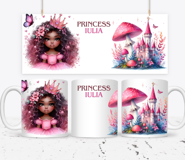 Cană personalizată pentru fetite cu printese  KID1004 Princess