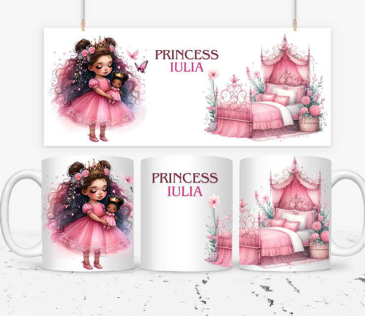 Cană personalizată pentru fetite cu printese  KID1005 Princess