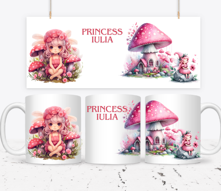 Cană personalizată pentru fetite cu printese  KID1006 Princess
