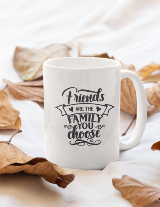 Cană personalizată pentru prietena ta "Friends are the family you choose"