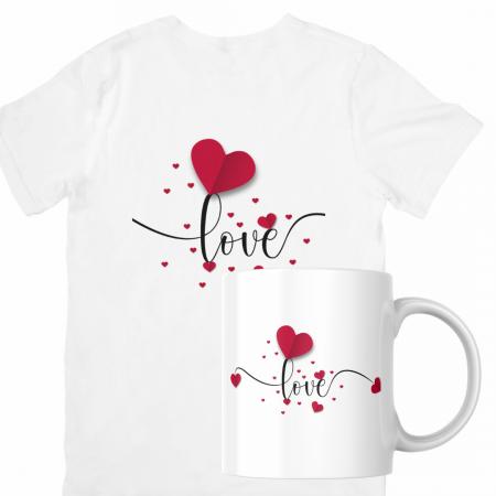 Set cana si tricou personalizate pentru ziua indragostitilor Valentines Day SVD3003