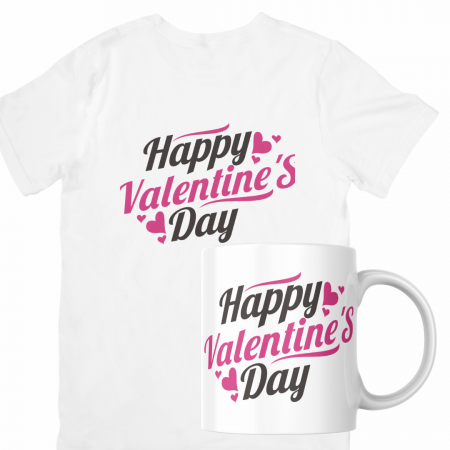 Set cana si tricou personalizate pentru ziua indragostitilor Valentines Day SVD3004