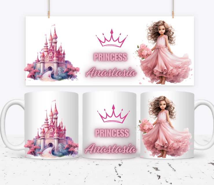 Cană personalizată pentru fetite cu printese  KID1001 Princess