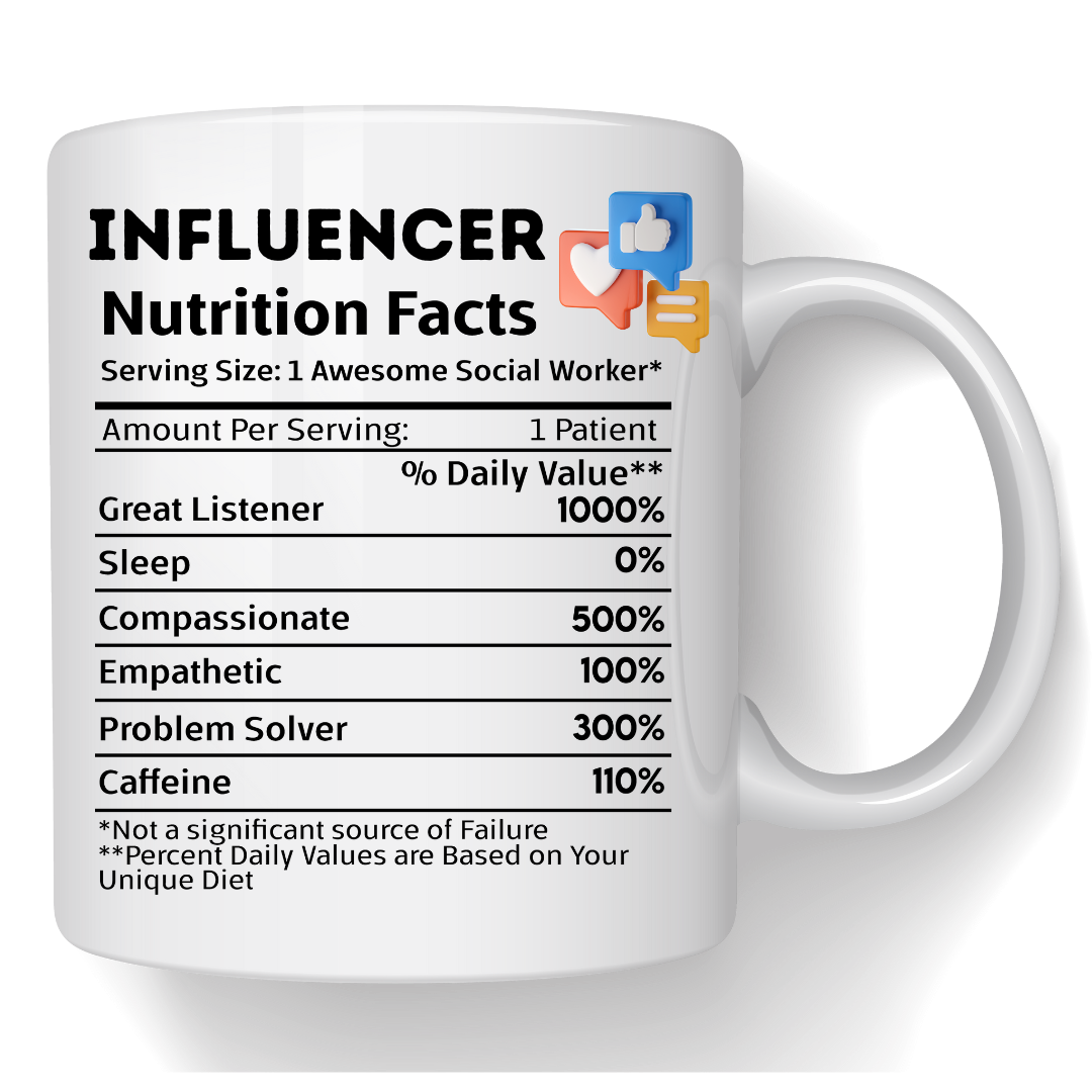 Cană personalizată Valoare nutritionala Influencer SFM1008