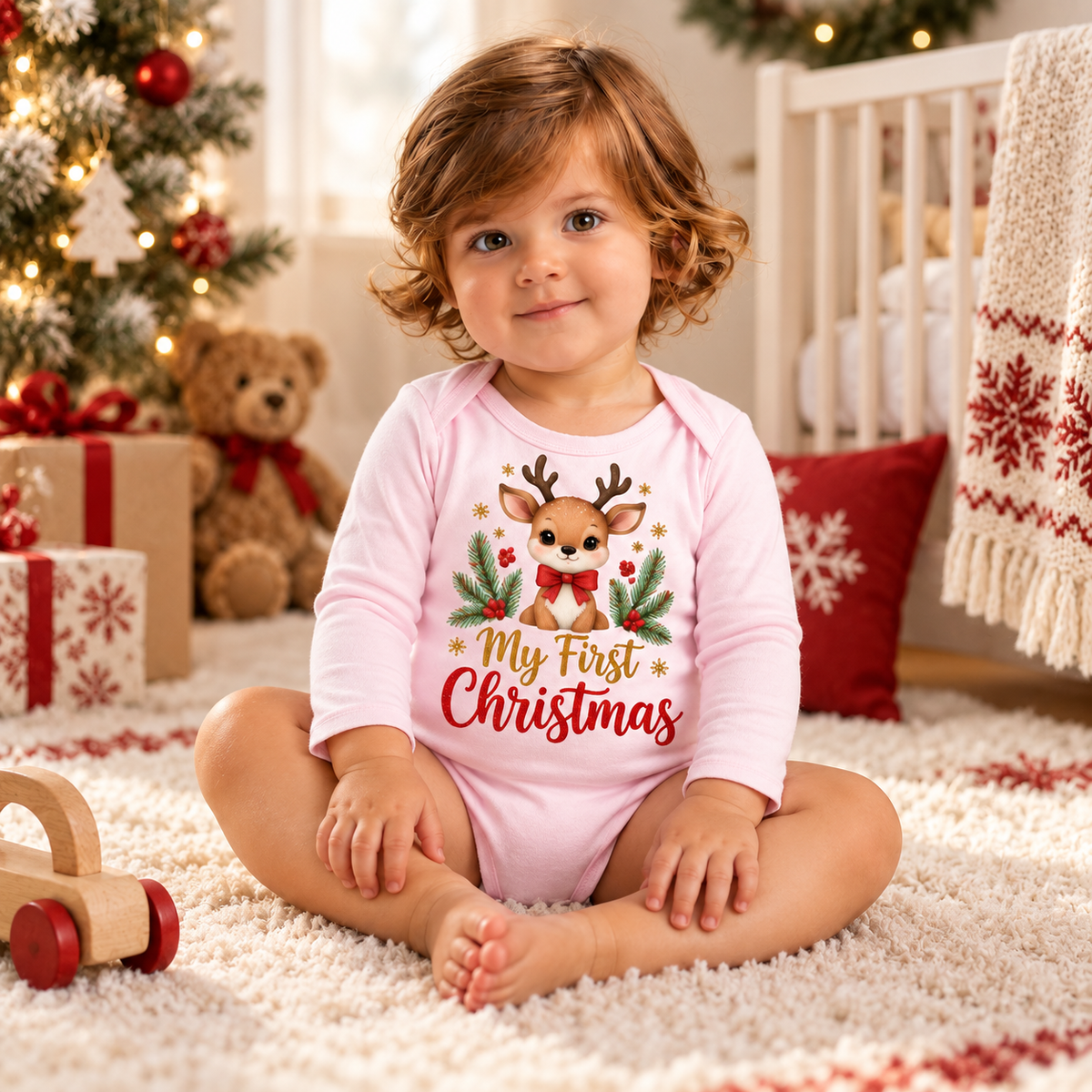 Body sau tricou personalizat pentru bebeluși Coming Home – imagine ambient