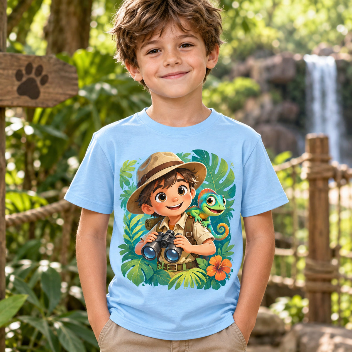 Tricou băieți Explorator în Junglă – Aventură Tropicală – imagine 3